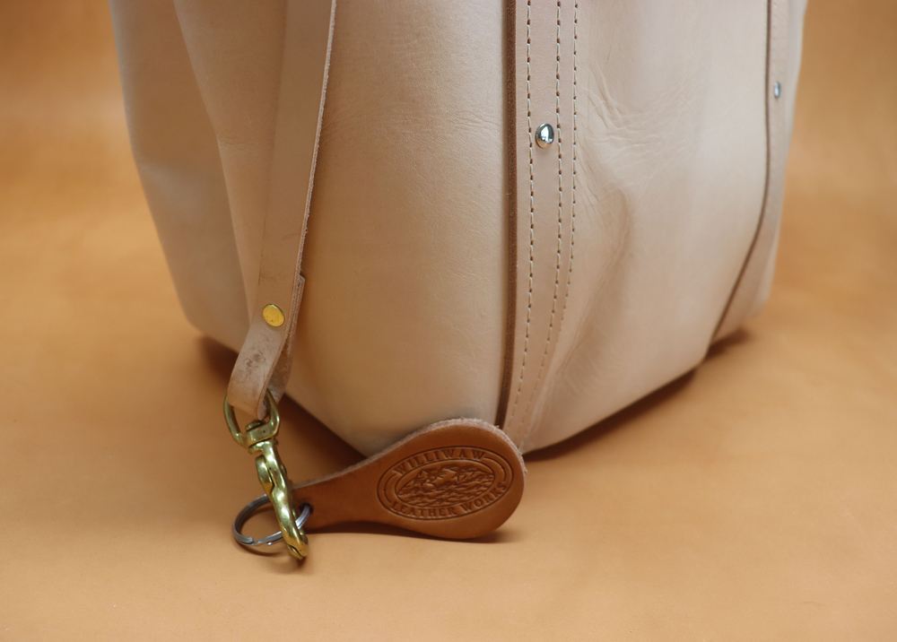 Handmade Leather tote bag in Natural Veg-tan cowhide. - Tanner Bates