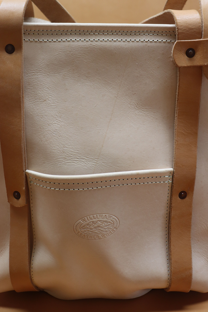 Natural Veg Tan Leather Tote Bag with Golden Veg Tan Straps (Handles) 108
