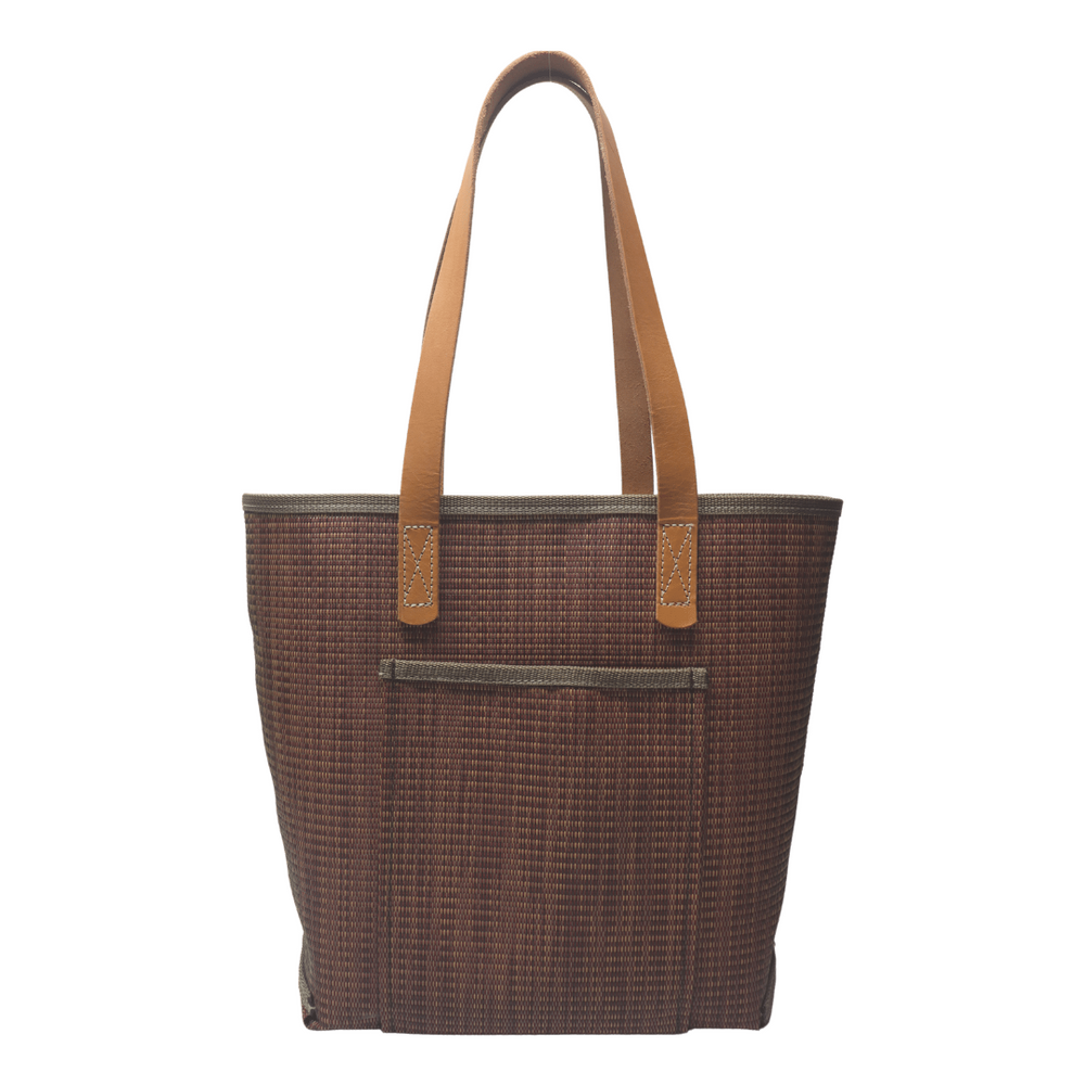 
            
                Load image into Gallery viewer, M1101L Medium Grass Weave Design Rust Colored Tote
            
        