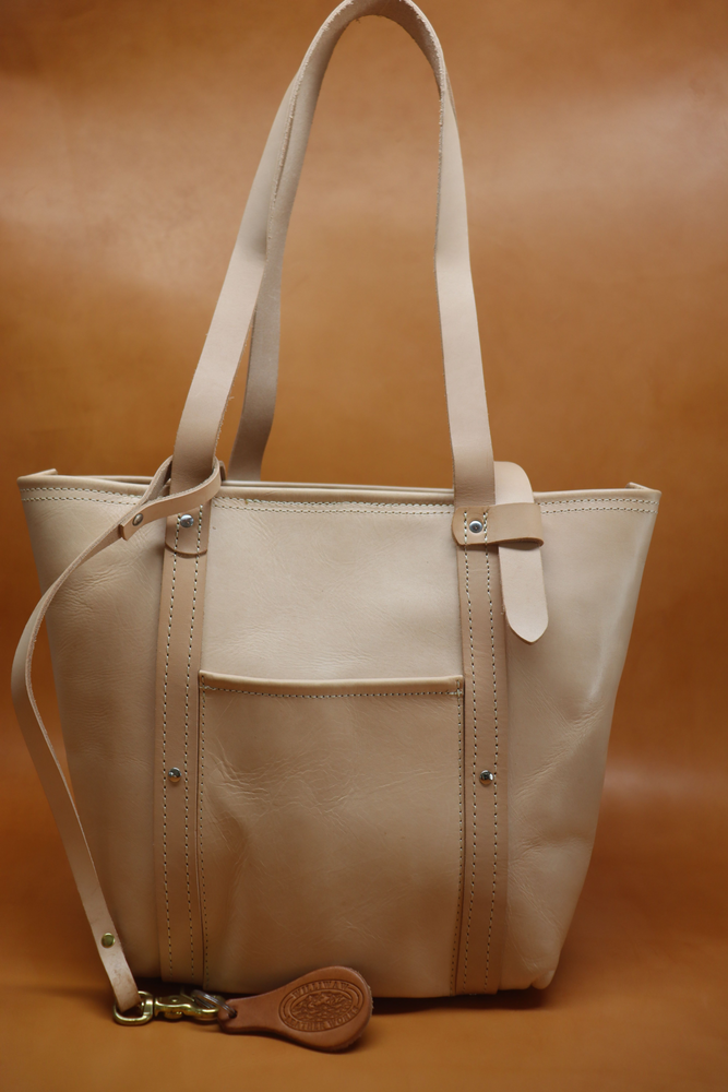 Tote Bag Long Natural Leather