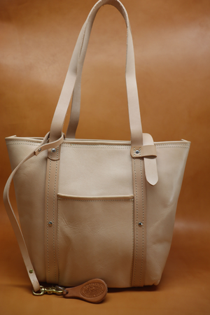 Natural Veg Tan Leather Tote Bag with Veg Tan Straps (Handles) 103.1