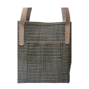 M1203L Medium Grass Weave Design Green Colored Tote