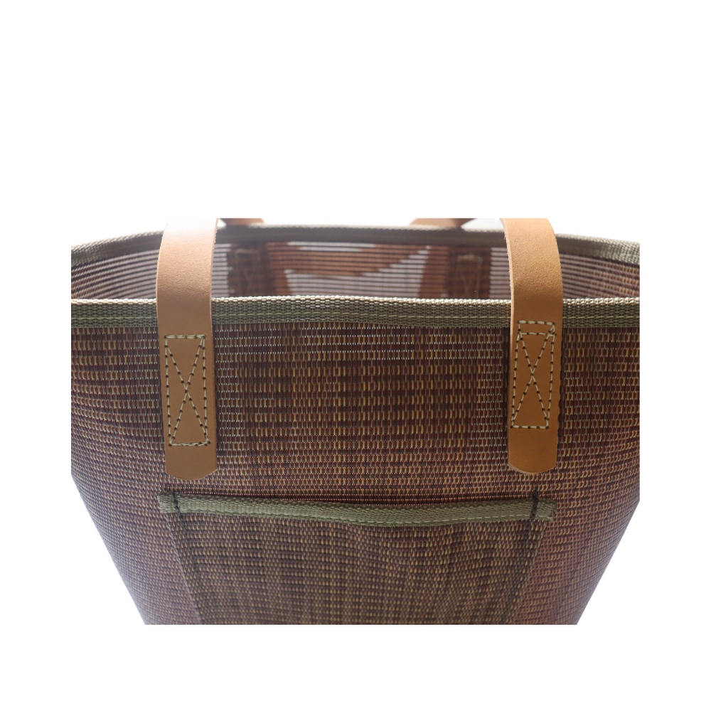 
            
                Load image into Gallery viewer, M1101L Medium Grass Weave Design Rust Colored Tote
            
        