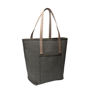 LG1301L Large Grass Weave Design Green Colored Tote