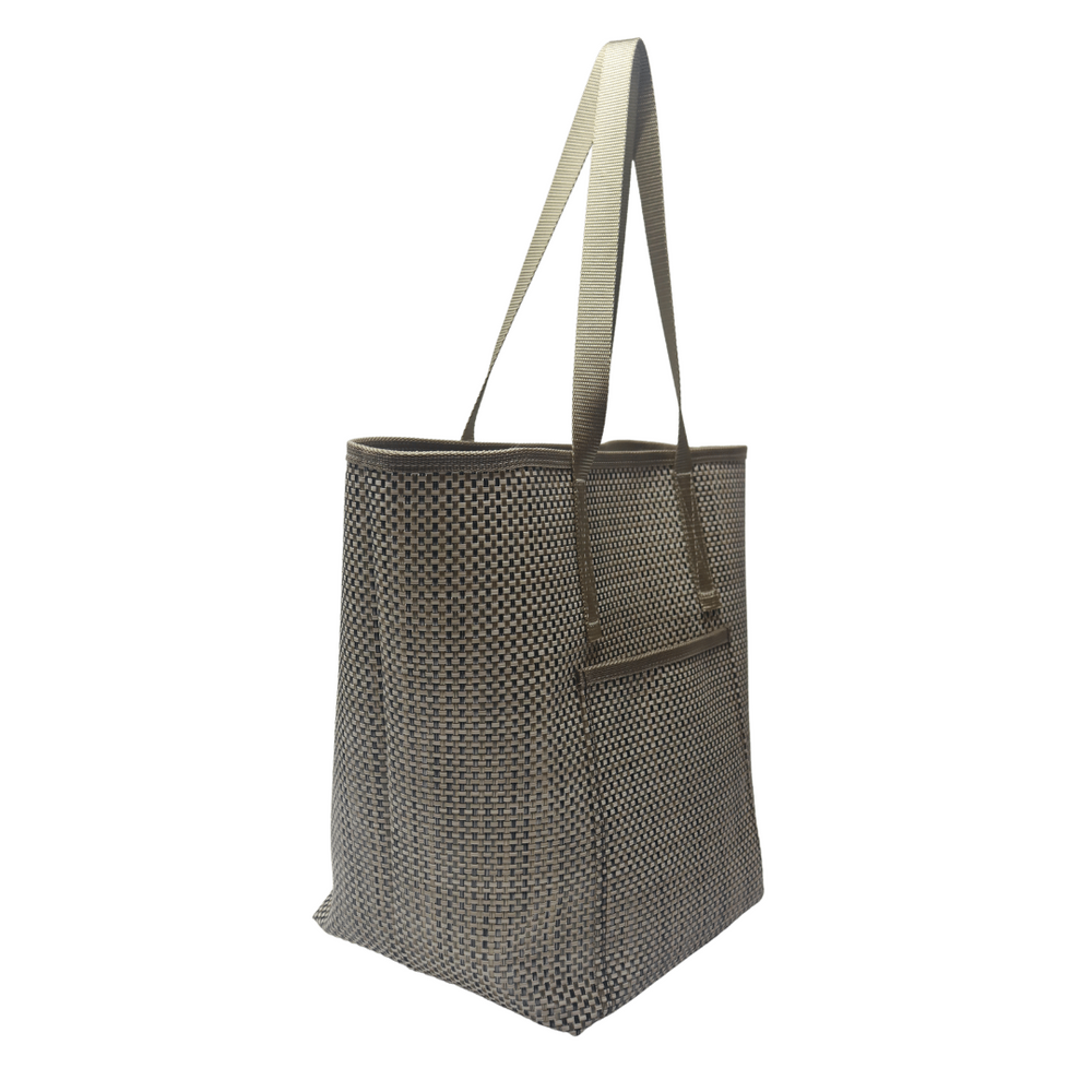 LG1302N   Large Grass Weave Design Green Colored Tote