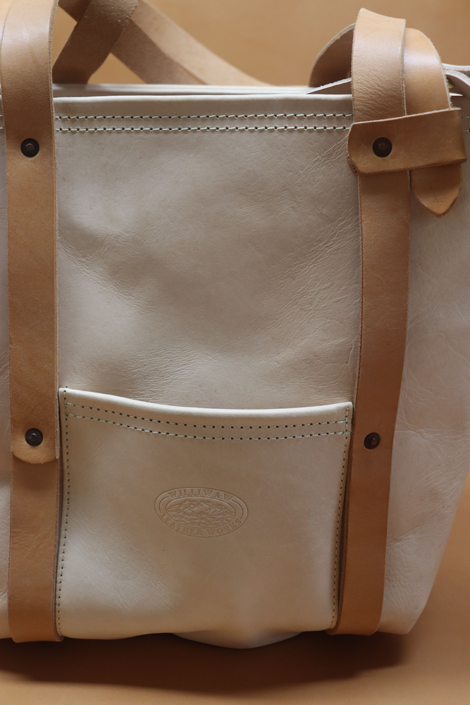 Natural Veg Tan Leather Tote Bag with Golden Veg Tan Straps (Handles) 108